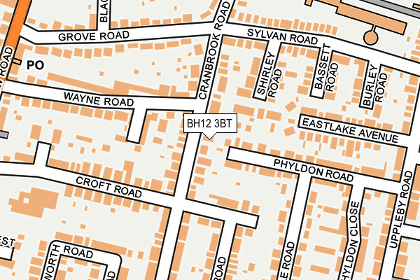 BH12 3BT map - OS OpenMap – Local (Ordnance Survey)