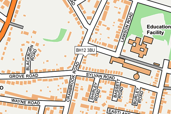 BH12 3BU map - OS OpenMap – Local (Ordnance Survey)