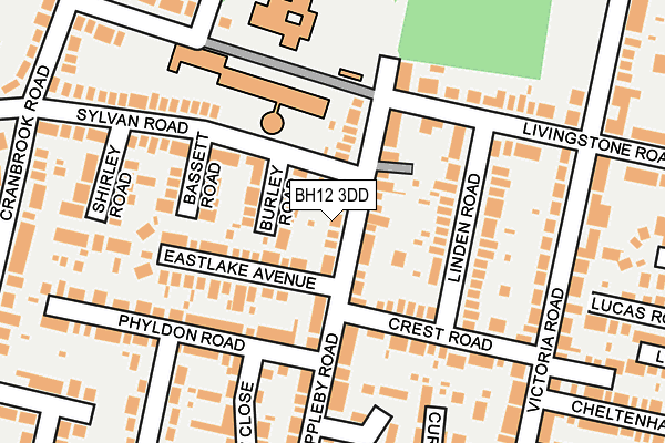 BH12 3DD map - OS OpenMap – Local (Ordnance Survey)