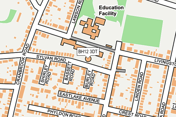 BH12 3DT map - OS OpenMap – Local (Ordnance Survey)