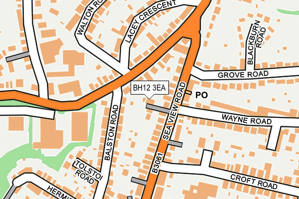 BH12 3EA map - OS OpenMap – Local (Ordnance Survey)
