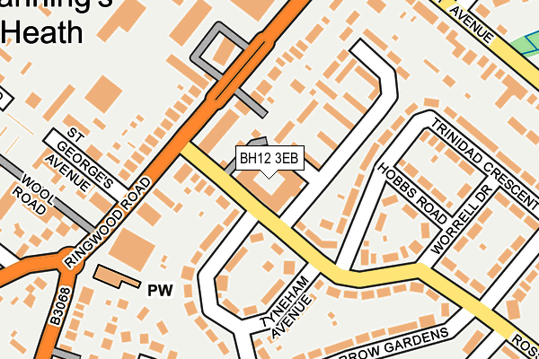 BH12 3EB map - OS OpenMap – Local (Ordnance Survey)