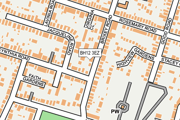 BH12 3EZ map - OS OpenMap – Local (Ordnance Survey)