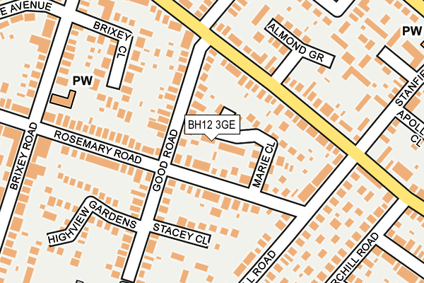 BH12 3GE map - OS OpenMap – Local (Ordnance Survey)