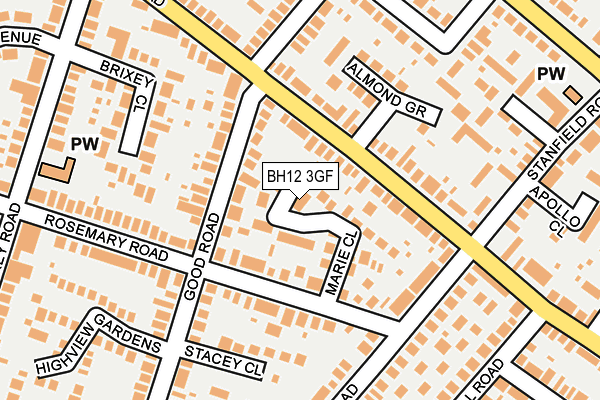 BH12 3GF map - OS OpenMap – Local (Ordnance Survey)