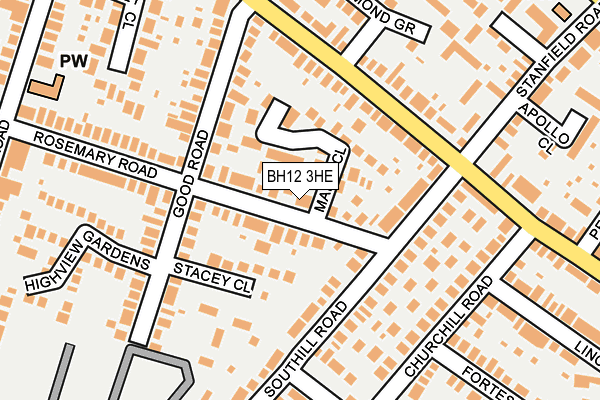BH12 3HE map - OS OpenMap – Local (Ordnance Survey)