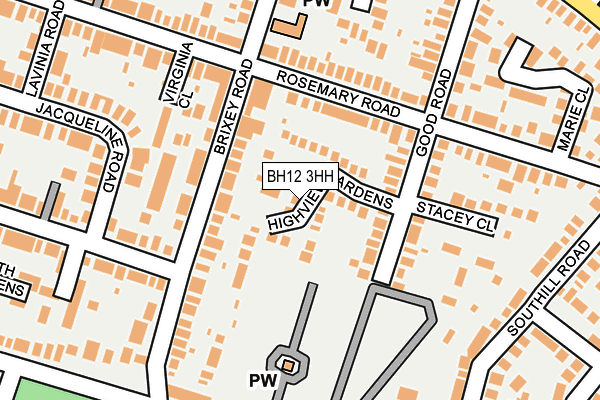 BH12 3HH map - OS OpenMap – Local (Ordnance Survey)