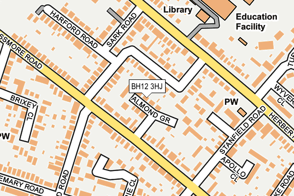 BH12 3HJ map - OS OpenMap – Local (Ordnance Survey)
