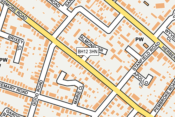 BH12 3HN map - OS OpenMap – Local (Ordnance Survey)