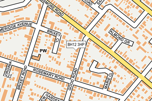 BH12 3HP map - OS OpenMap – Local (Ordnance Survey)