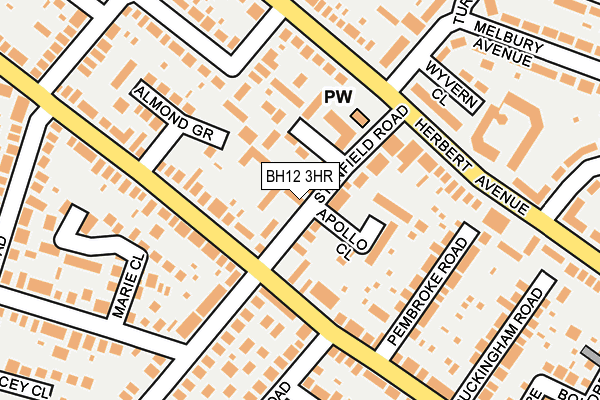 BH12 3HR map - OS OpenMap – Local (Ordnance Survey)
