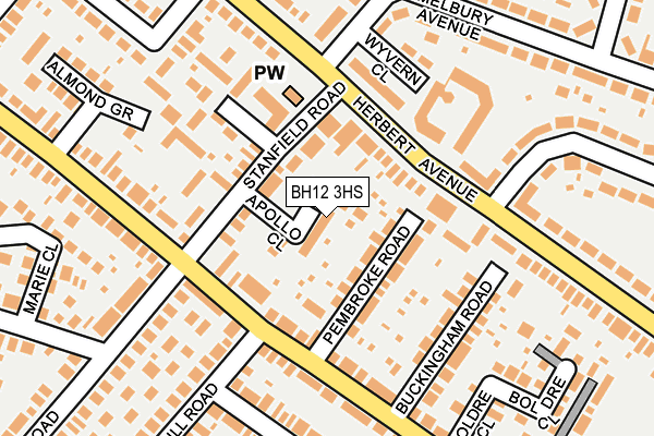 BH12 3HS map - OS OpenMap – Local (Ordnance Survey)