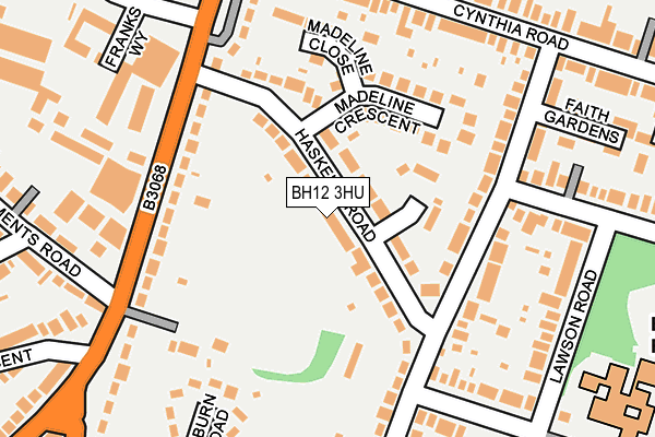 BH12 3HU map - OS OpenMap – Local (Ordnance Survey)