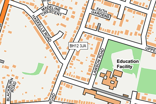 BH12 3JA map - OS OpenMap – Local (Ordnance Survey)