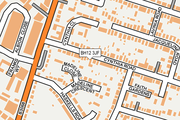 BH12 3JF map - OS OpenMap – Local (Ordnance Survey)
