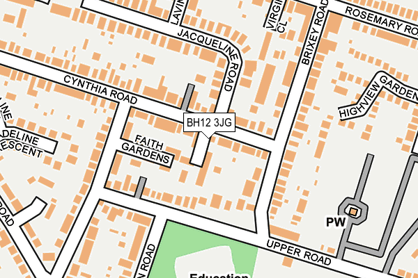 BH12 3JG map - OS OpenMap – Local (Ordnance Survey)