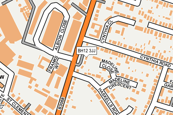 BH12 3JJ map - OS OpenMap – Local (Ordnance Survey)