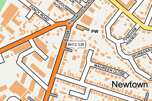 BH12 3JN map - OS OpenMap – Local (Ordnance Survey)
