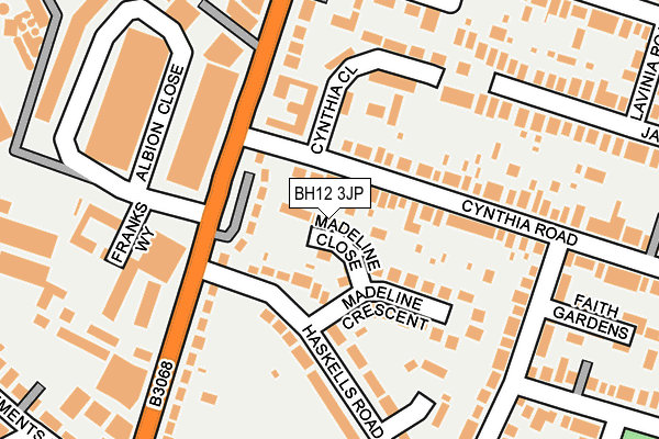 BH12 3JP map - OS OpenMap – Local (Ordnance Survey)