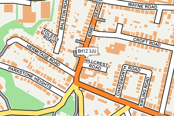 BH12 3JU map - OS OpenMap – Local (Ordnance Survey)