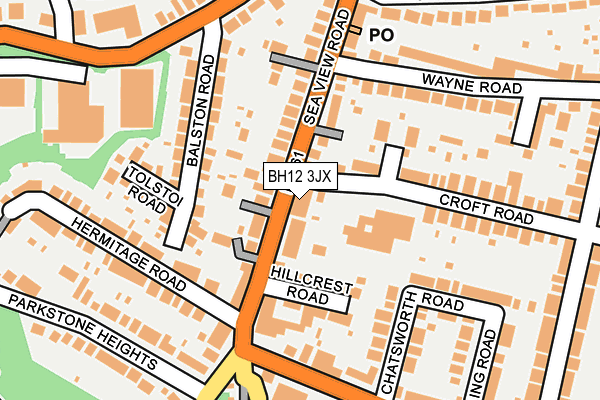 BH12 3JX map - OS OpenMap – Local (Ordnance Survey)
