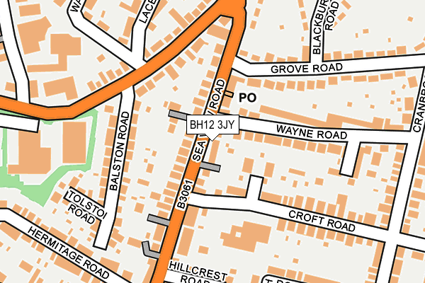 BH12 3JY map - OS OpenMap – Local (Ordnance Survey)