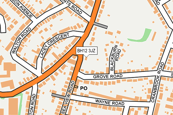 BH12 3JZ map - OS OpenMap – Local (Ordnance Survey)