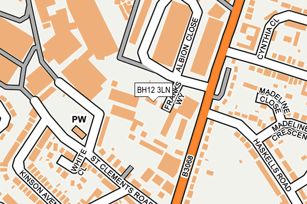 BH12 3LN map - OS OpenMap – Local (Ordnance Survey)