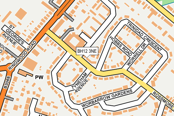 BH12 3NE map - OS OpenMap – Local (Ordnance Survey)