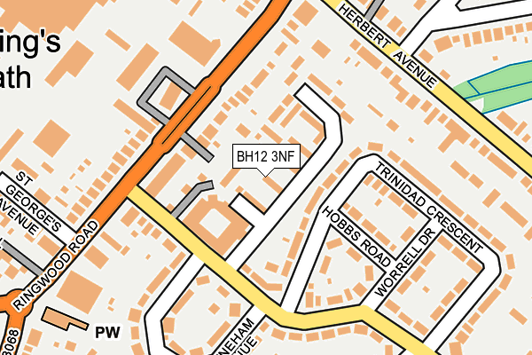 BH12 3NF map - OS OpenMap – Local (Ordnance Survey)