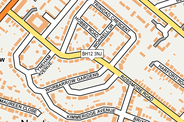 BH12 3NJ map - OS OpenMap – Local (Ordnance Survey)