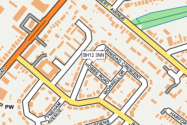 BH12 3NN map - OS OpenMap – Local (Ordnance Survey)