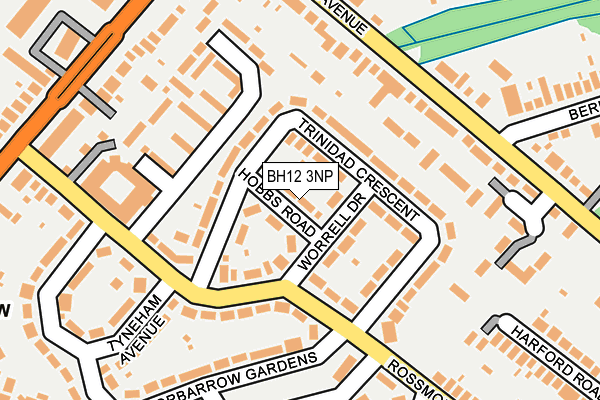 BH12 3NP map - OS OpenMap – Local (Ordnance Survey)