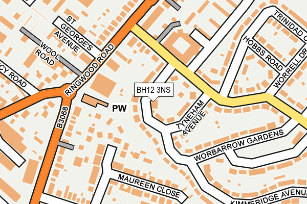 BH12 3NS map - OS OpenMap – Local (Ordnance Survey)