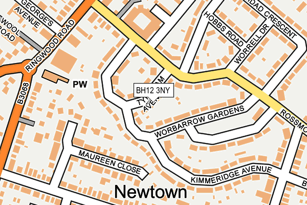 BH12 3NY map - OS OpenMap – Local (Ordnance Survey)