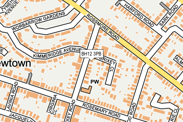 BH12 3PB map - OS OpenMap – Local (Ordnance Survey)