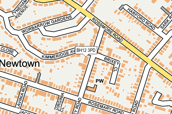 BH12 3PD map - OS OpenMap – Local (Ordnance Survey)