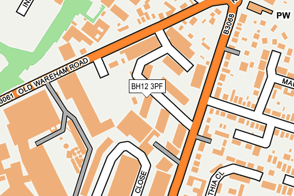 BH12 3PF map - OS OpenMap – Local (Ordnance Survey)