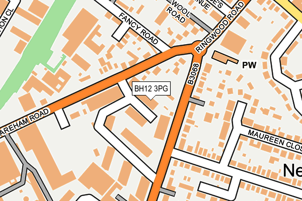 BH12 3PG map - OS OpenMap – Local (Ordnance Survey)