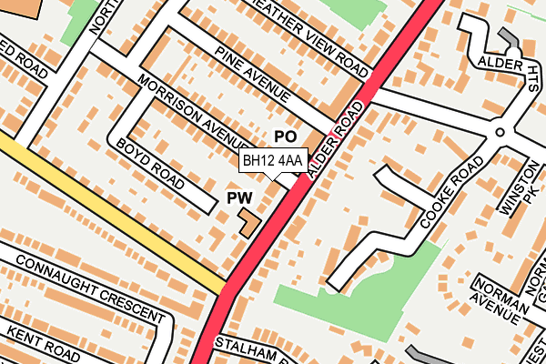 BH12 4AA map - OS OpenMap – Local (Ordnance Survey)
