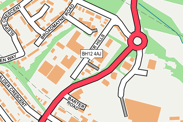 BH12 4AJ map - OS OpenMap – Local (Ordnance Survey)