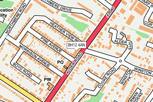 BH12 4AN map - OS OpenMap – Local (Ordnance Survey)
