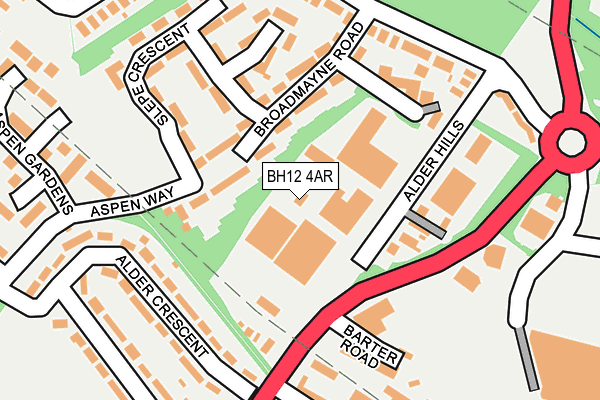 BH12 4AR map - OS OpenMap – Local (Ordnance Survey)