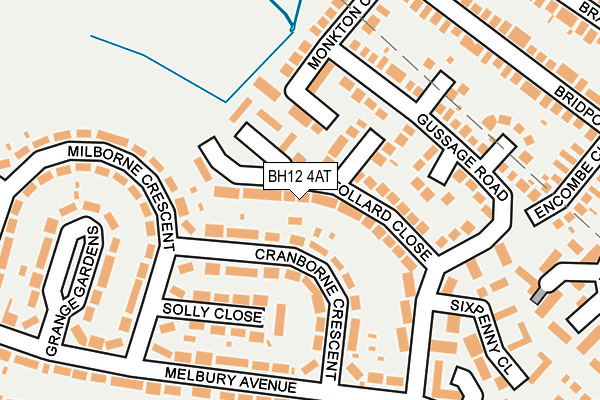 BH12 4AT map - OS OpenMap – Local (Ordnance Survey)