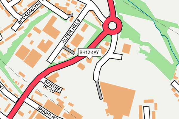 BH12 4AY map - OS OpenMap – Local (Ordnance Survey)