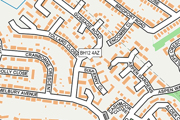 BH12 4AZ map - OS OpenMap – Local (Ordnance Survey)