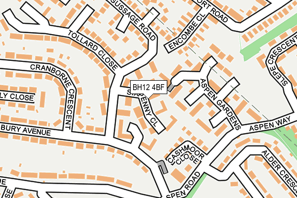 BH12 4BF map - OS OpenMap – Local (Ordnance Survey)