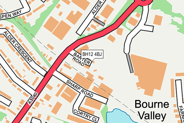 BH12 4BJ map - OS OpenMap – Local (Ordnance Survey)