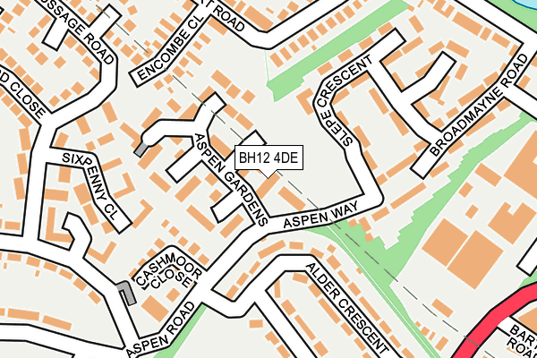 BH12 4DE map - OS OpenMap – Local (Ordnance Survey)