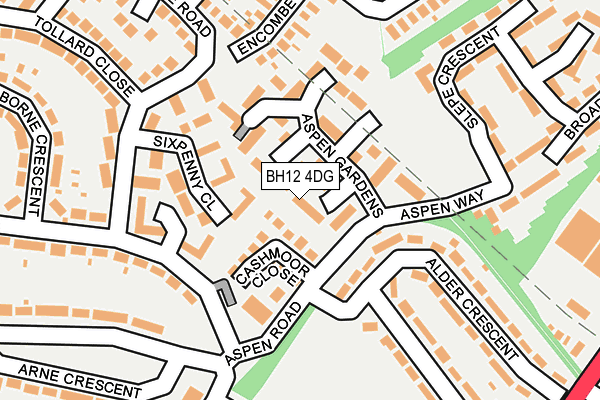 BH12 4DG map - OS OpenMap – Local (Ordnance Survey)
